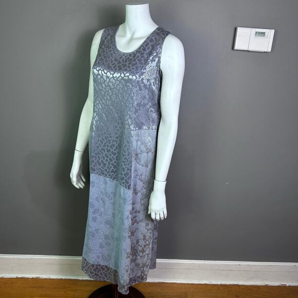 Citron Santa Monica dress small long silver metallic India damask laganlook - Picture 7 of 13